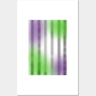 Beetle purple green black and white juice stripes diagonal illusion Posters and Art